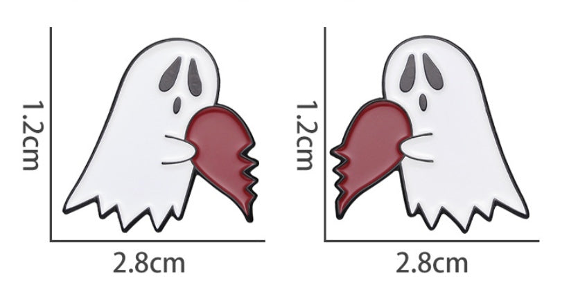 Creative Halloween Couple Breastpin Metal Emblem Ghost Love New Neckpin