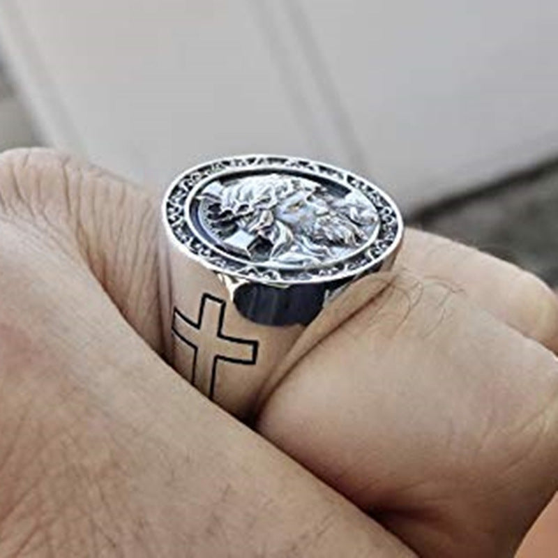 Mode Jesus Kreuz Herren Punk Ring