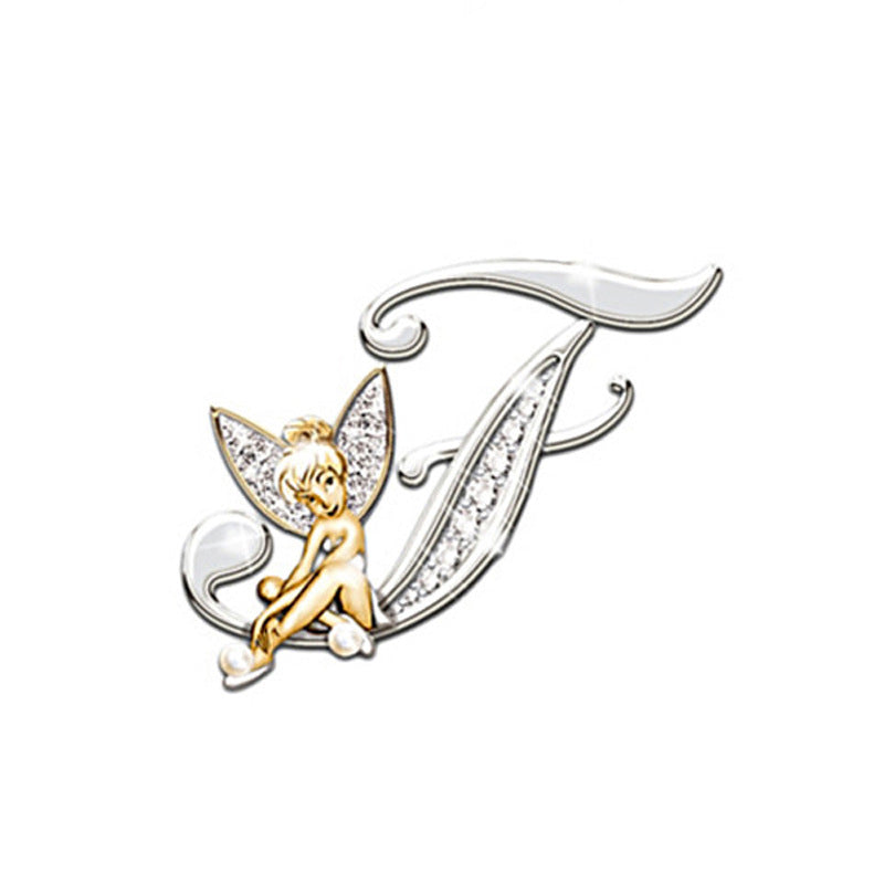 Broche de mujer con 26 letras inglesas