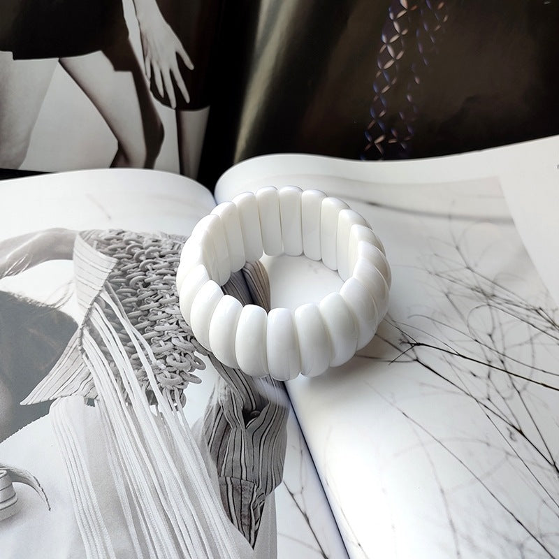 Pulsera Acrílica con Patrón de Cristal de Mármol para Hombres y Mujeres