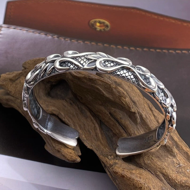 Armband für Herren aus Sterlingsilber 925 im Retro-Stil, gealtert