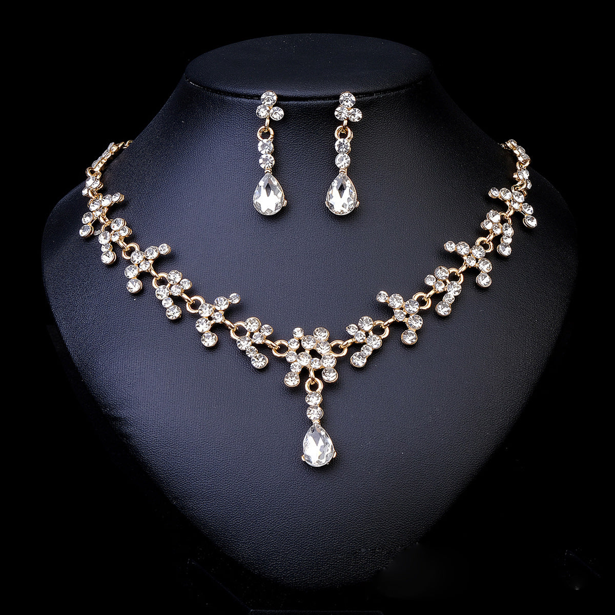 Pendientes Y Collar De Perlas Y Diamantes De Imitación Para Mujer
