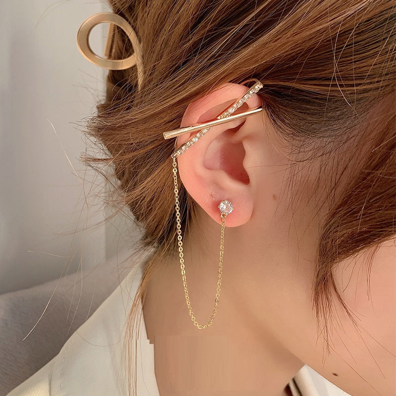 Pendientes de borla tipo brazalete de oreja francés con diseño de nicho