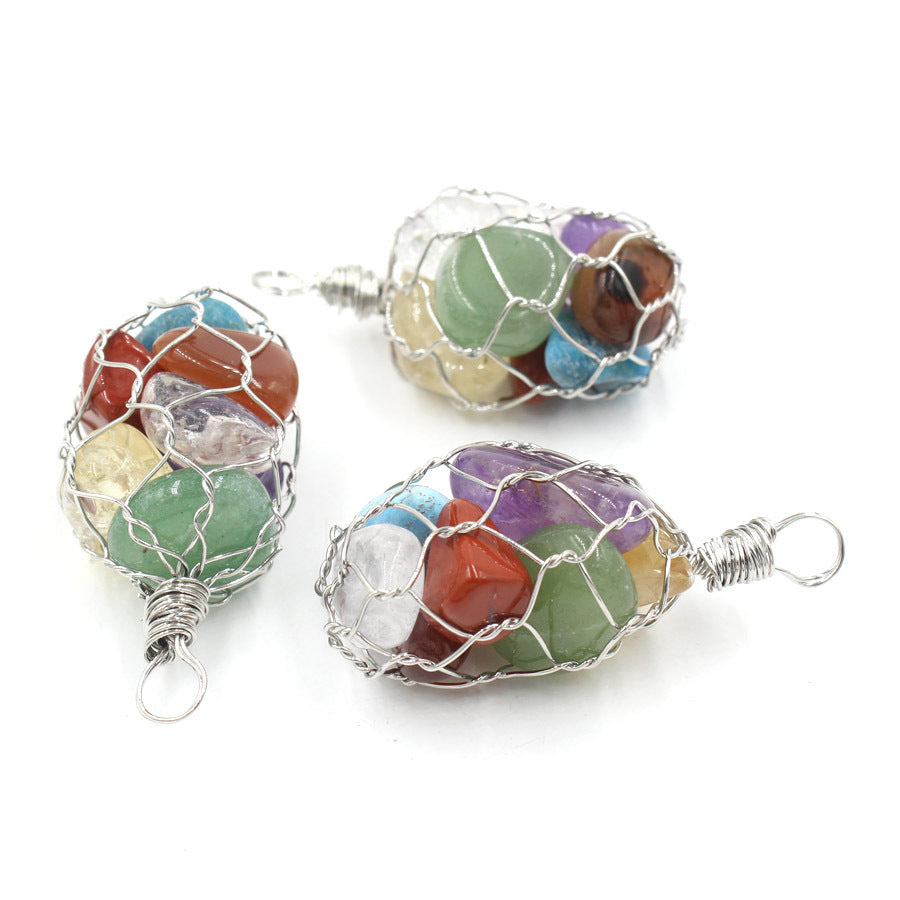 Crystal Seven Stone Winding Net Pendant