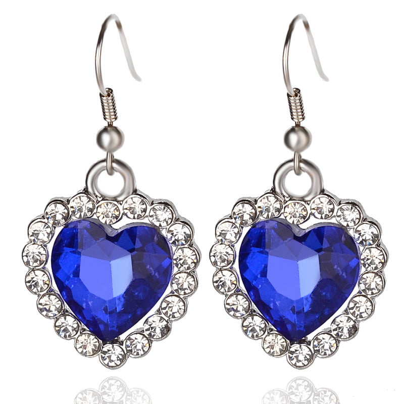 Damen lieben Blue Crystal Zirkon Schmuckset