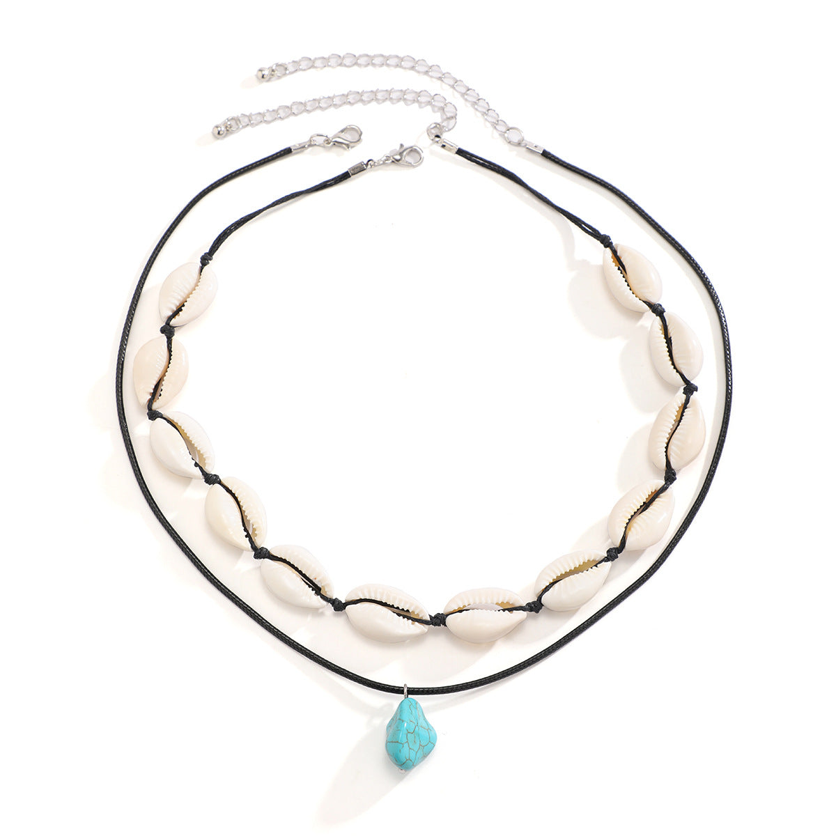 Muschelkette unregelmäßig Türkis Halskette für Herren Schlüsselbeinkette Schmuck