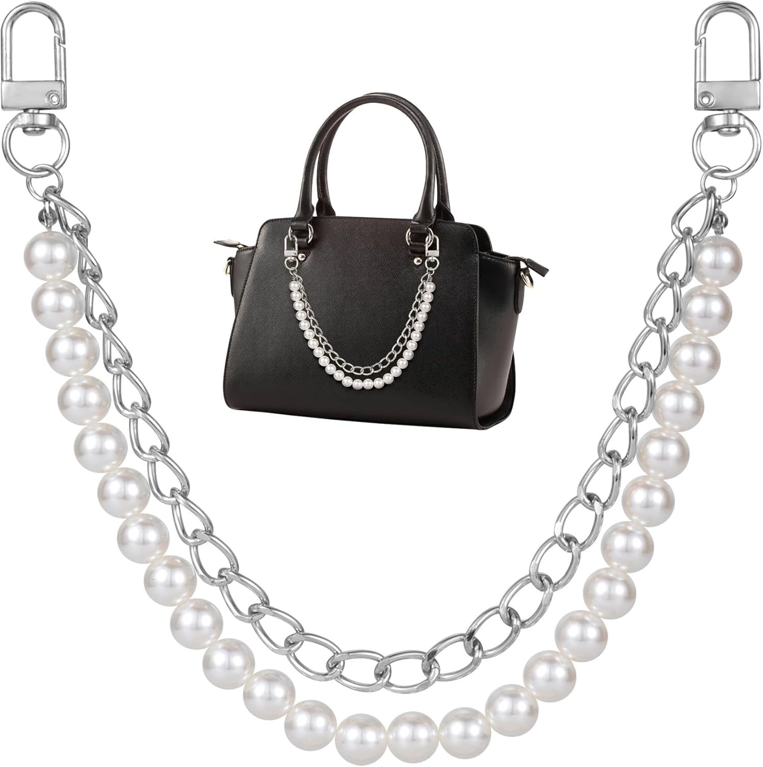 Cordón antipérdida para teléfono móvil, vaso de agua, cadena doble de perlas portátil, cadena decorativa para bolso