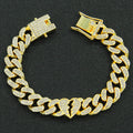 Men's And Women's Diamond Broken Heart Cuban Link Chain Necklace