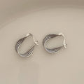 Aretes de clip de tuerca de plata esterlina 925 retro trenzados