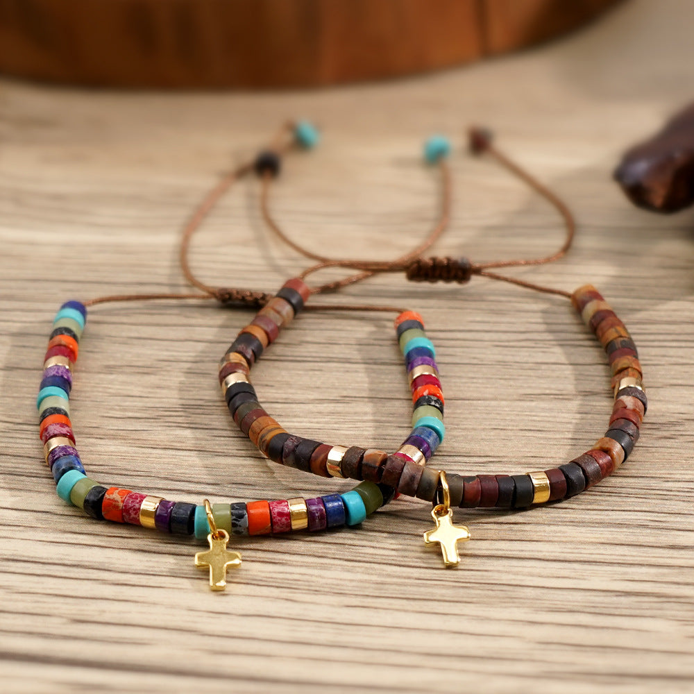 Emperor Stone Spacer Beads Beaded Weave Bracelet