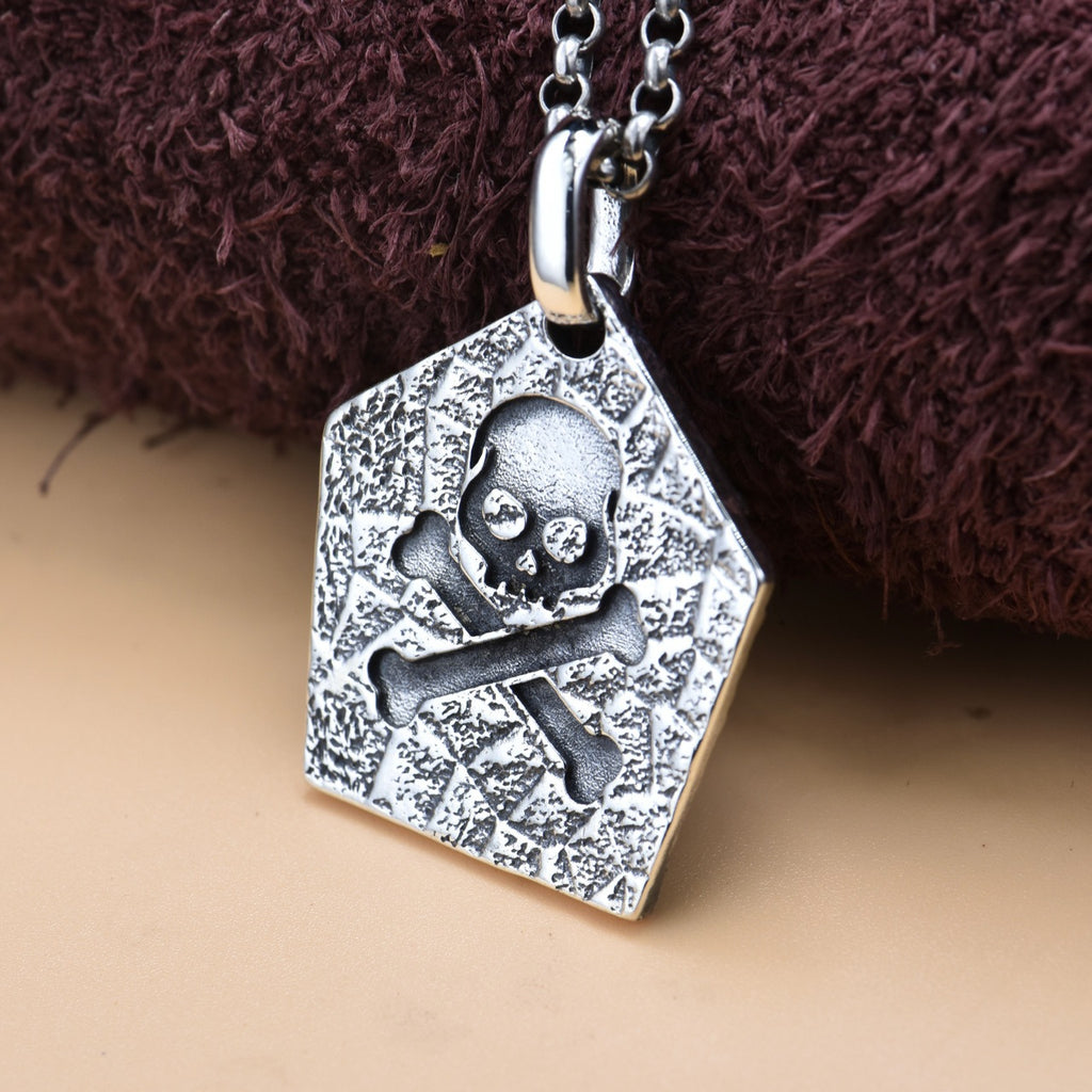 Herren S925 Sterling Silber Piratenkopf-Anhänger