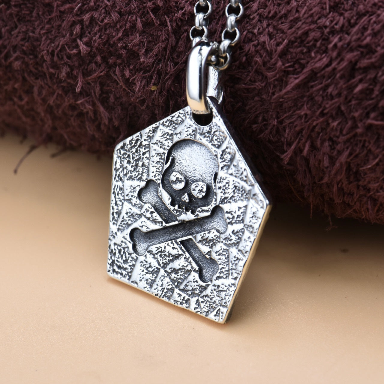 Herren S925 Sterling Silber Piratenkopf-Anhänger