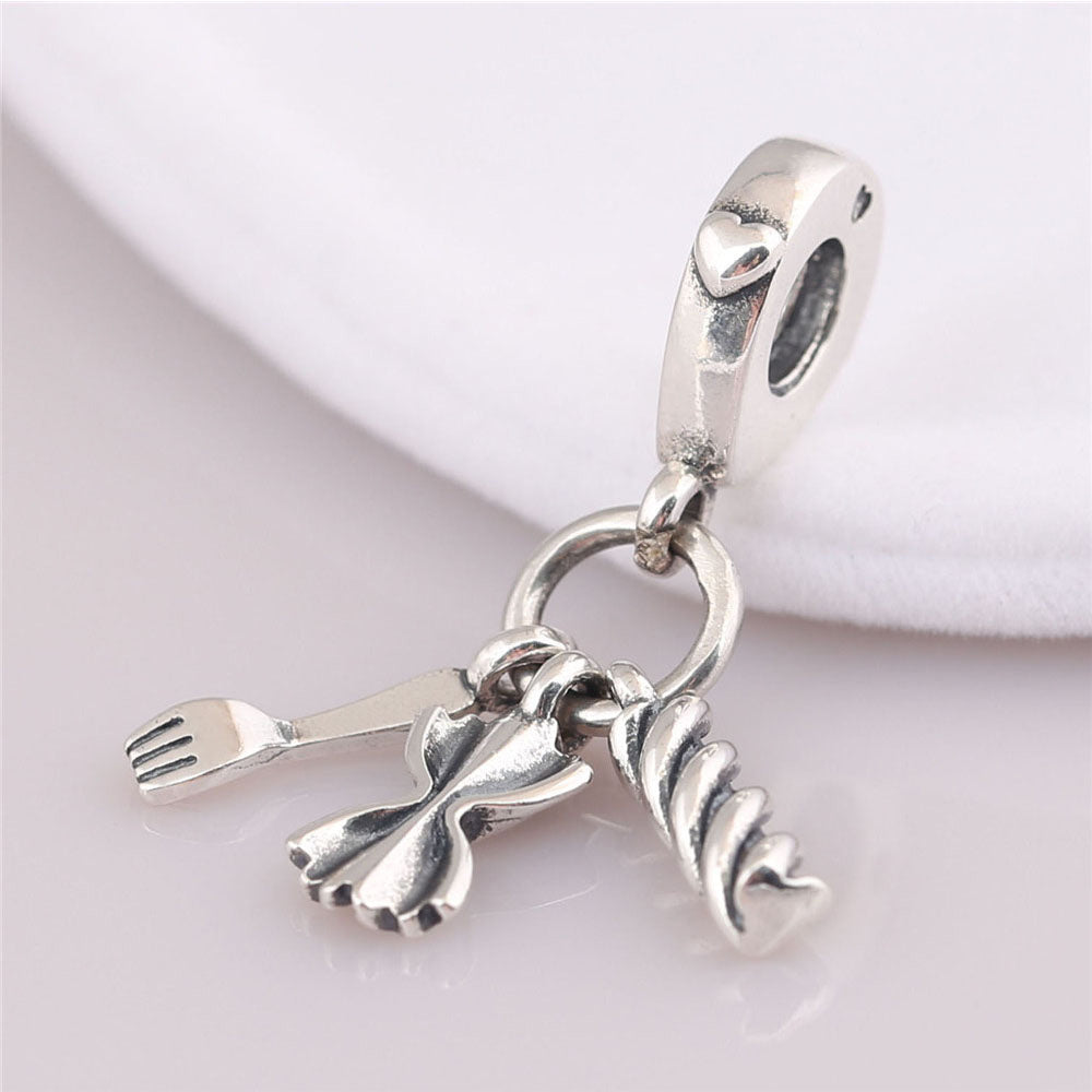 Elegantes accesorios de aleación de plata para tenedores de mesa para comidas compartidas