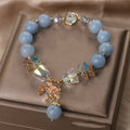 Pulsera de cristal de aguamarina para mujer, moda de lujo asequible
