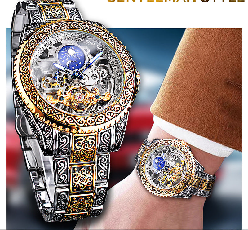 Forsining Skeleton Tourbillon Mechanische Uhren Luxus Herrenarmbanduhr