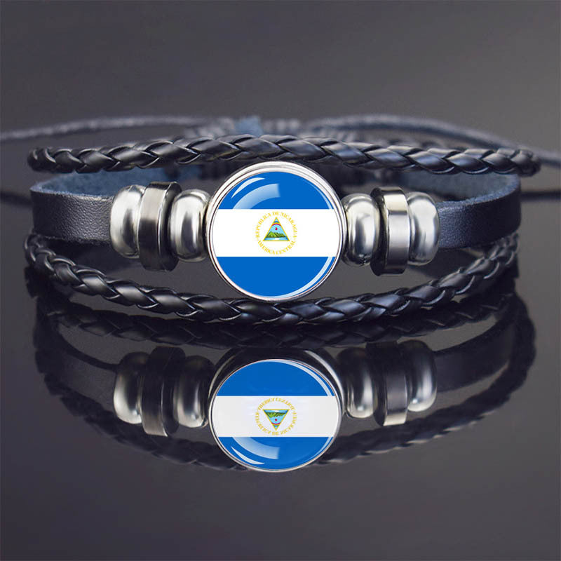 World Flag Bracelet Woven Twisted