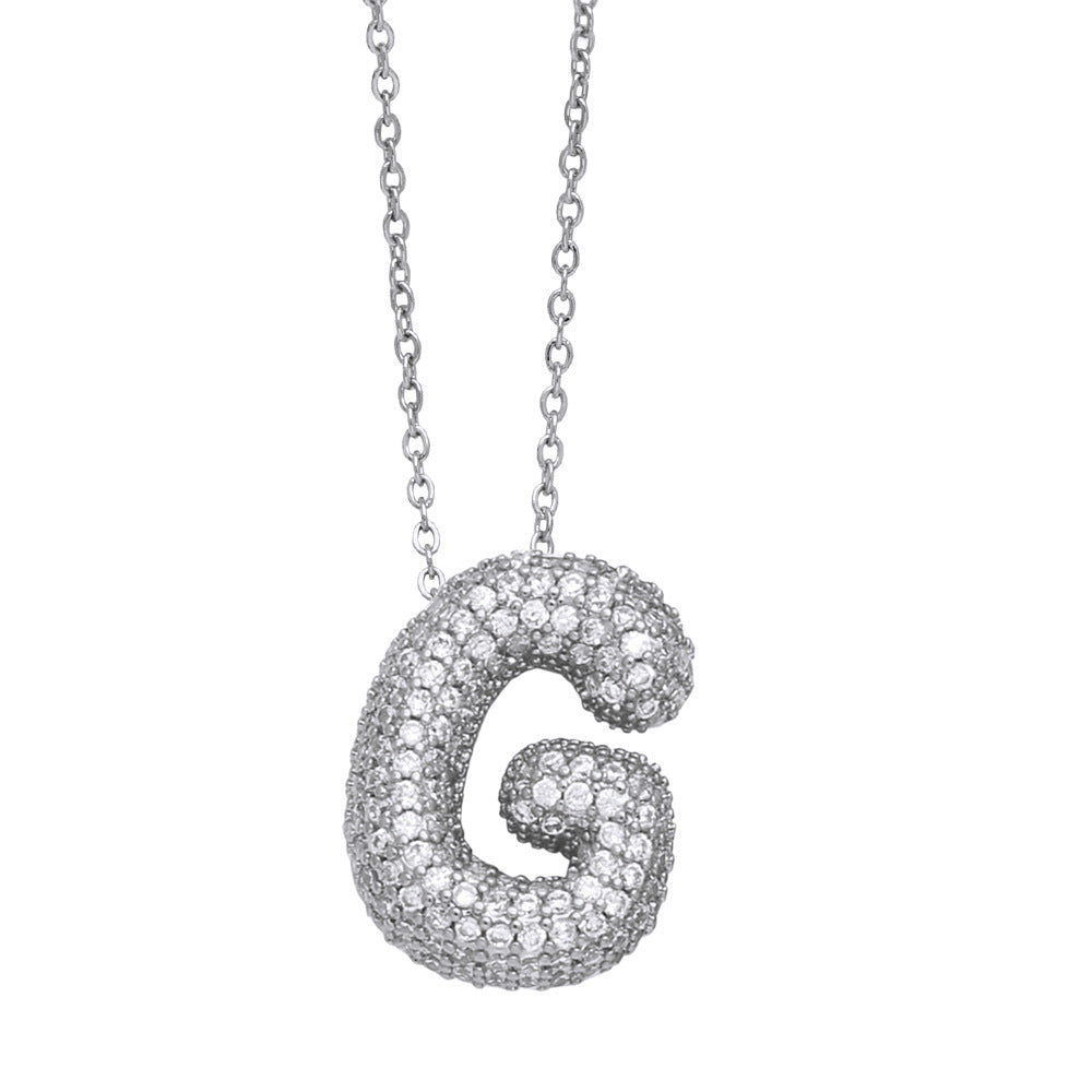 Collar con 26 letras inglesas para mujer con circonitas incrustadas
