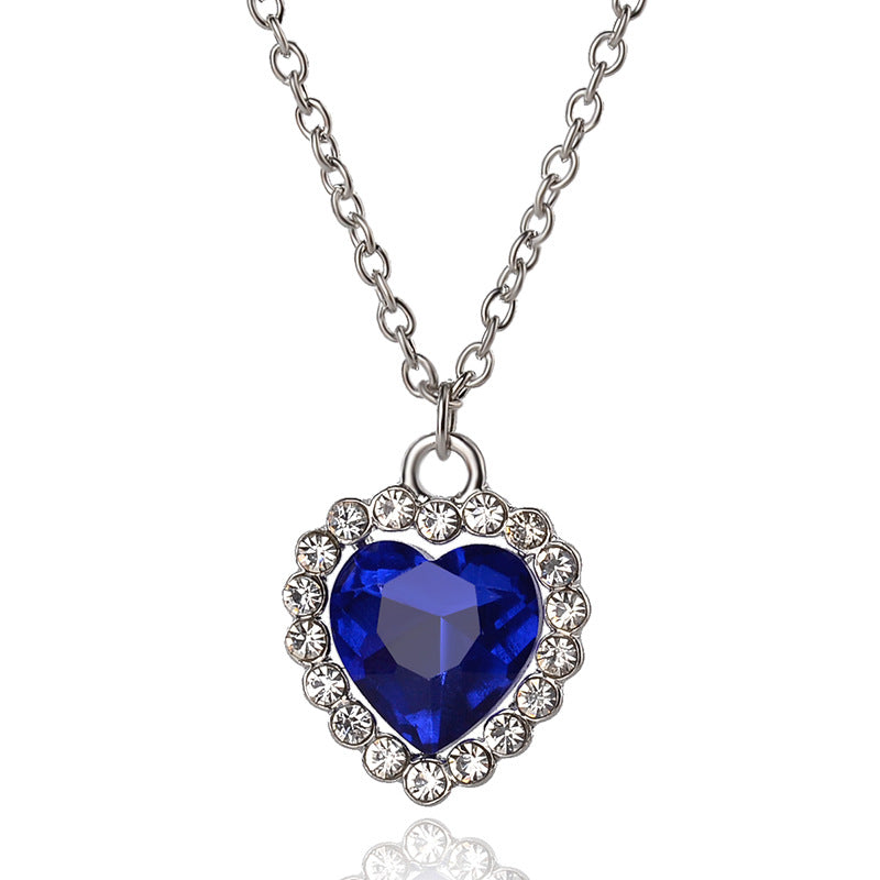 Damen lieben Blue Crystal Zirkon Schmuckset