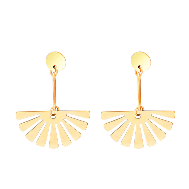 Pendientes de Mujer con Forma de Abanico Populares en Europa y América, Tendencia de Pendientes Exquisitos