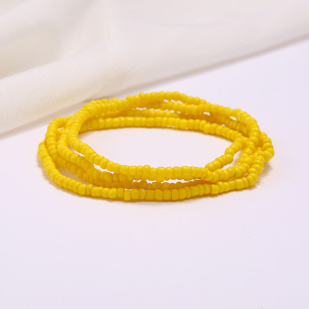 Women's Colorful Beaded Elastic Waist Chain