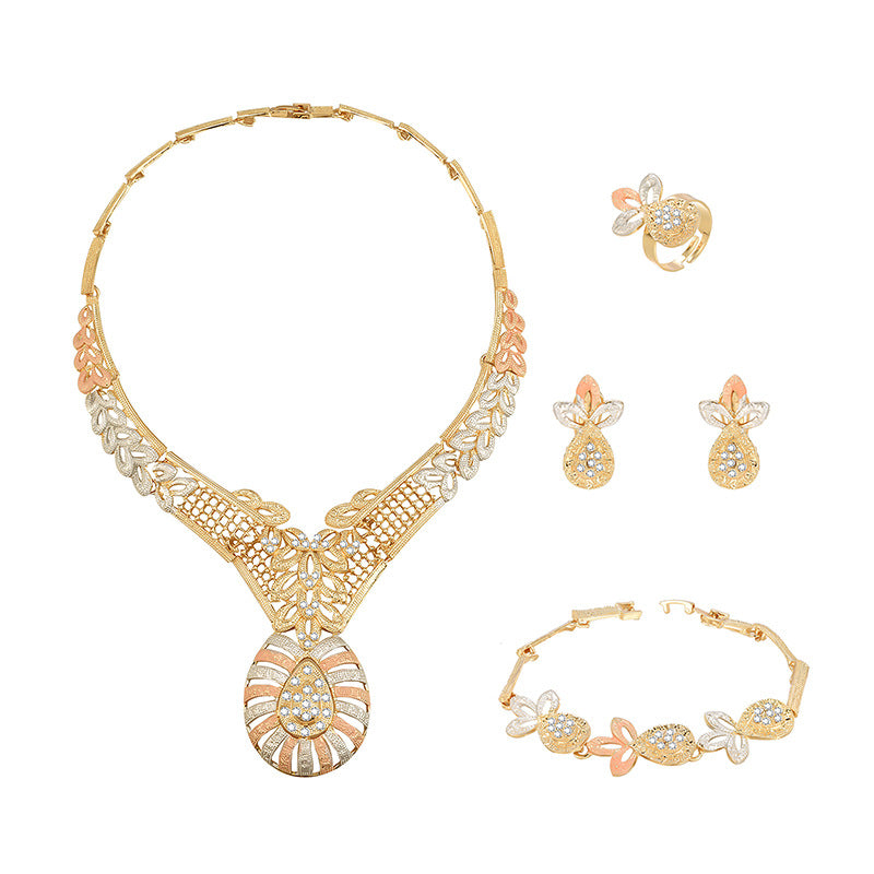 Vierteiliges Temperament Brauthochzeitsschmuckset