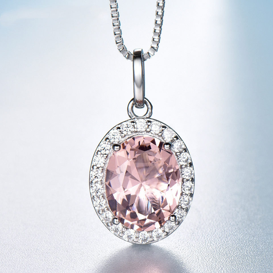 Cadena con colgante de gema más vendida en plata de ley