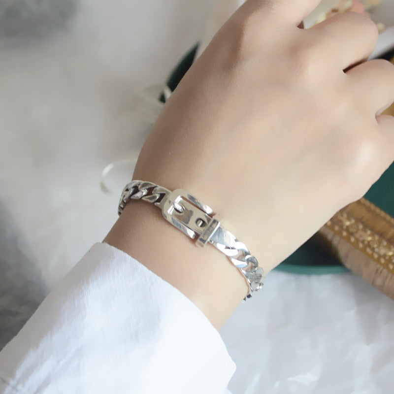 Damen Armband aus 925er Sterlingsilber mit Kettenmuster