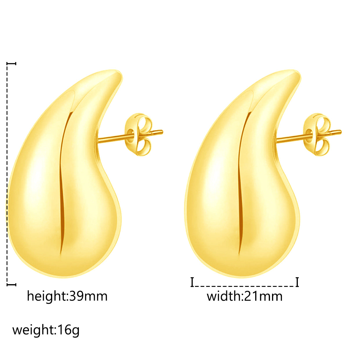Pendientes de gota de acero inoxidable de moda para mujer