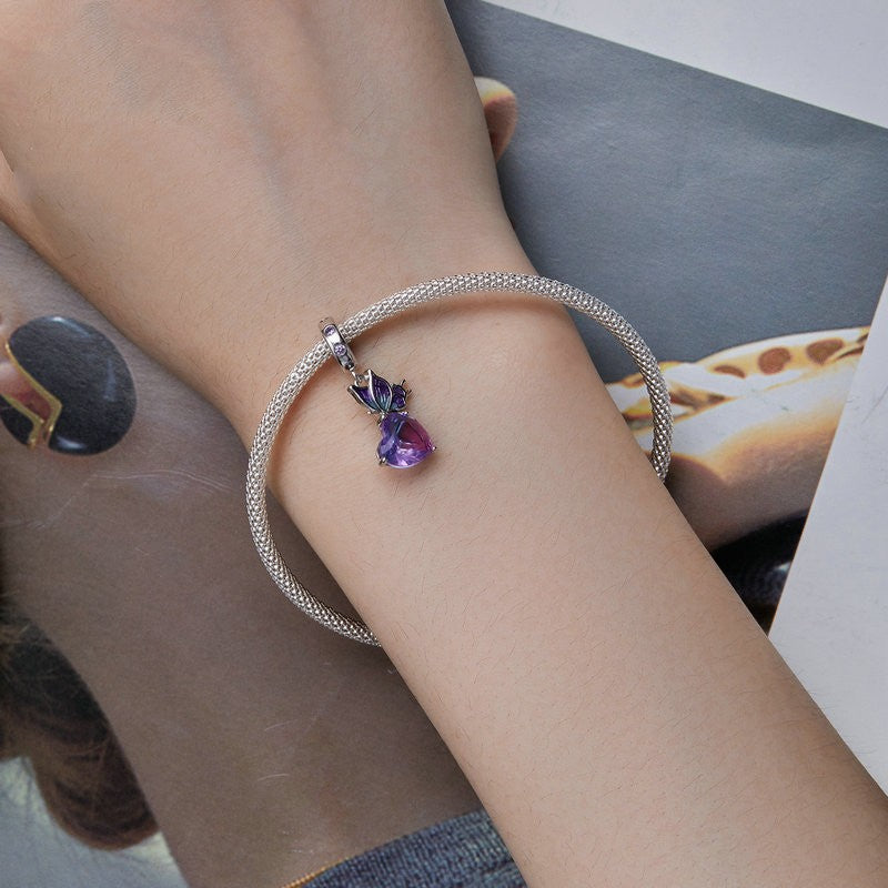 Sterling Silver S925 Butterfly Bracelet Pendant