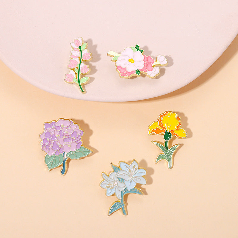 Lilien-Veilchen-Blumen-Serie Brosche