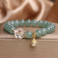 Pulsera de flores de cristal blanco de jade de agua azul para mujer