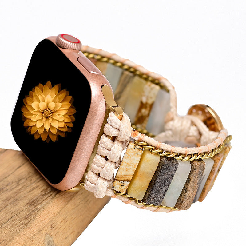 Correa de reloj trenzada de piedra estilo bohemio