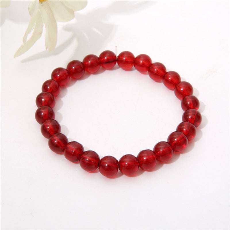 Solid Color Transparent Glass Bracelet