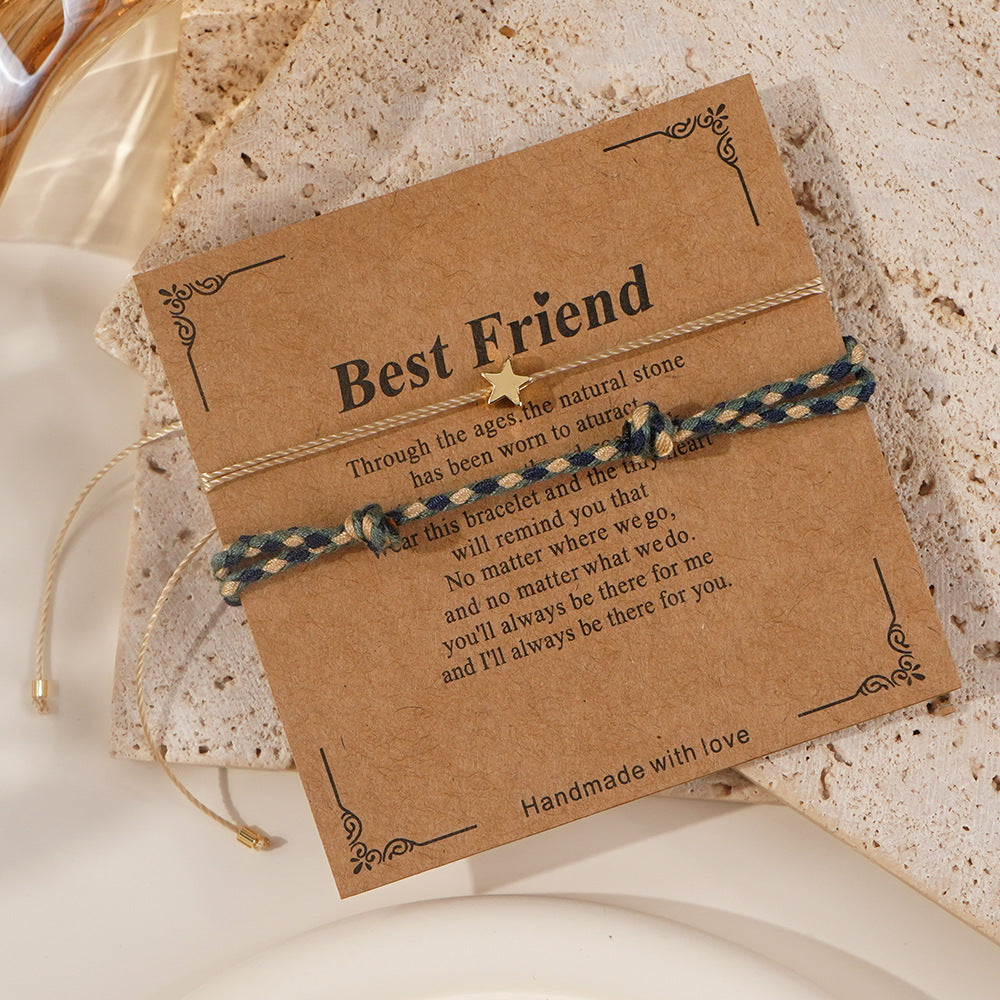 Cross-border Hot Selling Fashion Simple Handmade Woven Four-color Bracelet Couple Girlfriends Gifts For Men And Women XINGX Bracelet