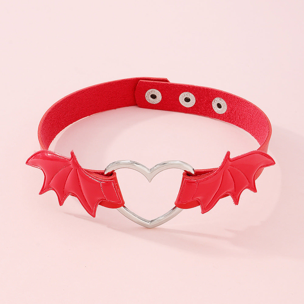 Gothic Punk Vampir Herz Flügel Halskette Choker