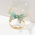Schmetterling Ring Farbverlauf Blau Epoxid Special-Interest Design