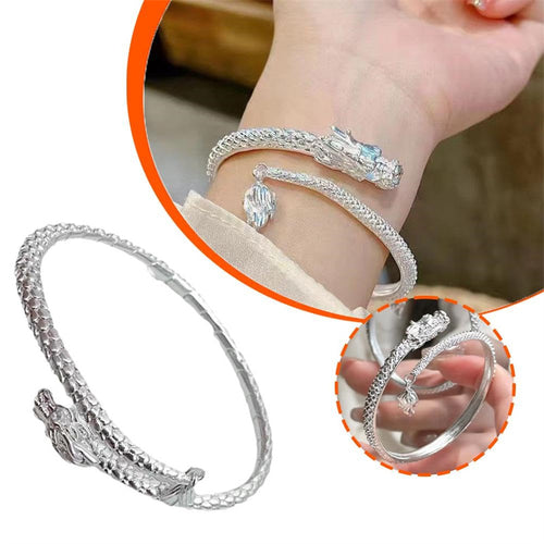 2024 Trendiges magisches Drachenschwanz-Armband im chinesischen Stil für Paare, verstellbar, neuer beliebter Relief-Drachenschwanz-Armreif, Punk-Schmuck