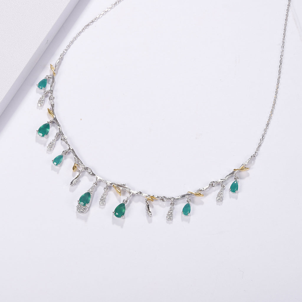 S925 Silber Natur Topas Halskette