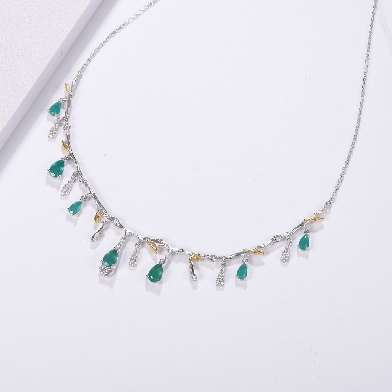 S925 Silber Natur Topas Halskette