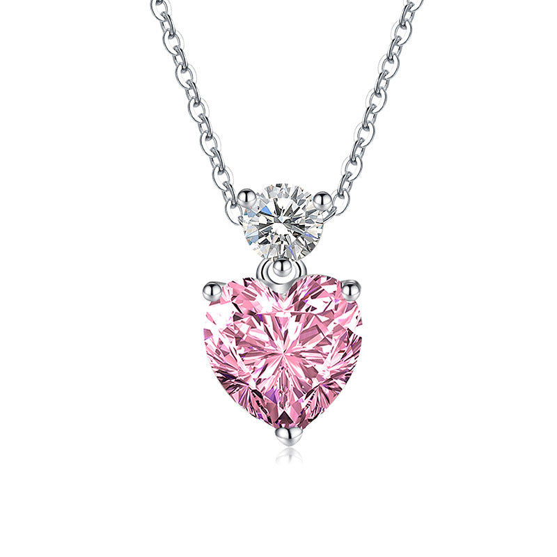 Mosan Diamant Herz Gelber Diamant Diamant Halskette Anhänger