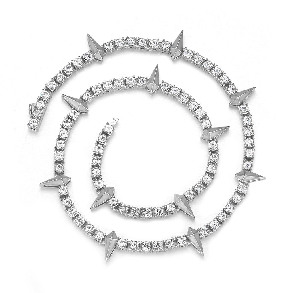 Alloy Diamond Hip Hop Rap Fluorescent Panther Necklace