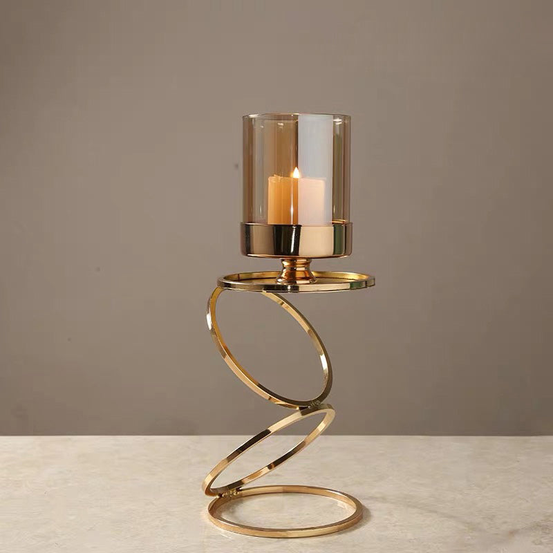 Portavelas de lujo ligero romántico nórdico Cavalli, decoración, aromaterapia de vidrio