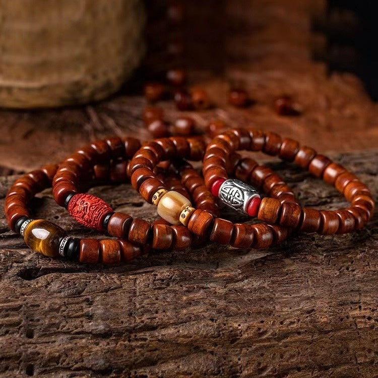 Cuentas de hueso de yak estilo tibetano, cuentas tibetanas de hueso, pulsera de cuerno