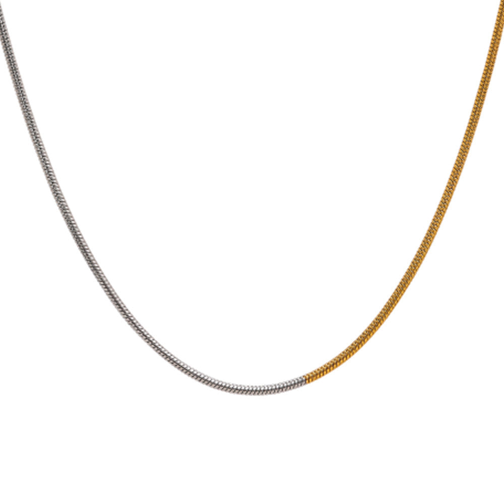 Titanium Steel Furnace Vacuum Plating 18k Real Gold Clavicle Chain