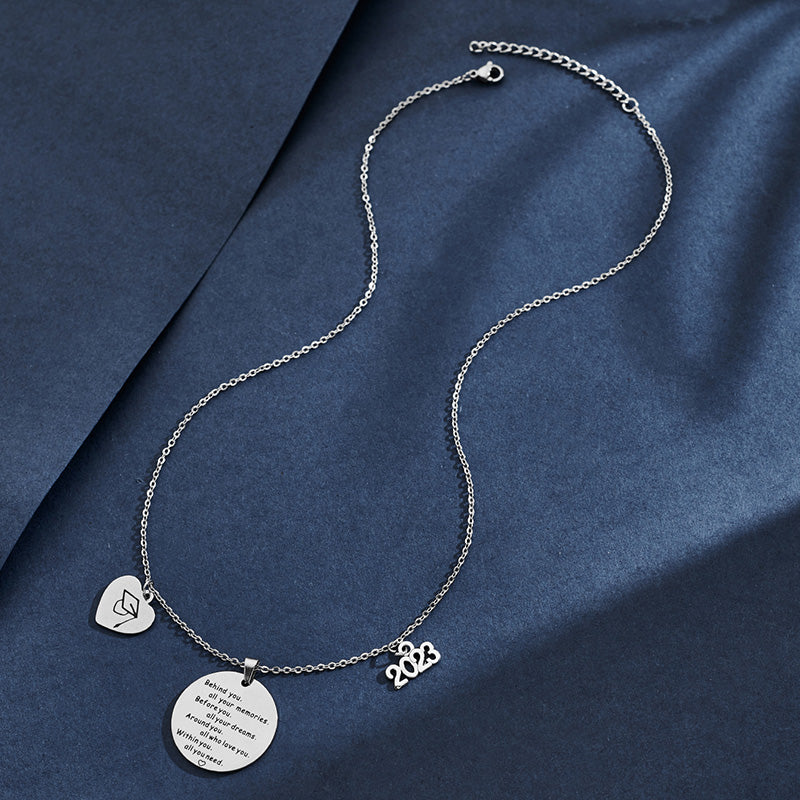 Collar de acero inoxidable inspirador para graduación 2023