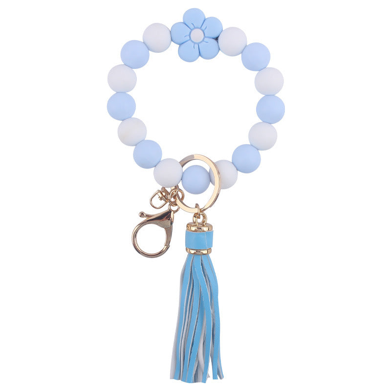 Llavero Pulsera de Silicona de Flores de Dibujos Animados
