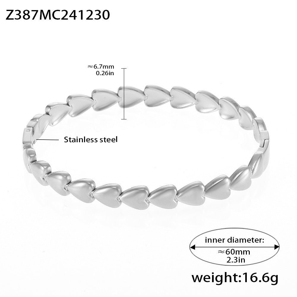 Online Sensation Heart Gold-plated Stainless Steel Bracelet Light Luxury
