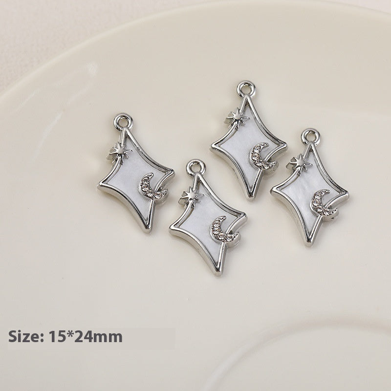 Mädchen Strass eingelegt Zirkon Mond Anhänger DIY handgemachte Perlenmaterial Zubehör