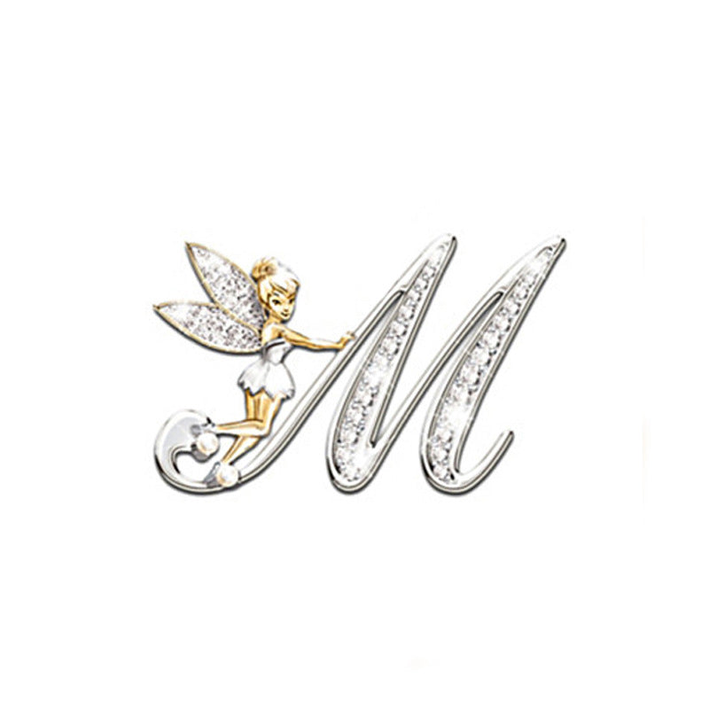 Broche de mujer con 26 letras inglesas