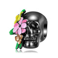 Totenkopf- und Blumenperlen, übertriebene und personalisierte S925 Silber DIY Perlenarmband Accessoires